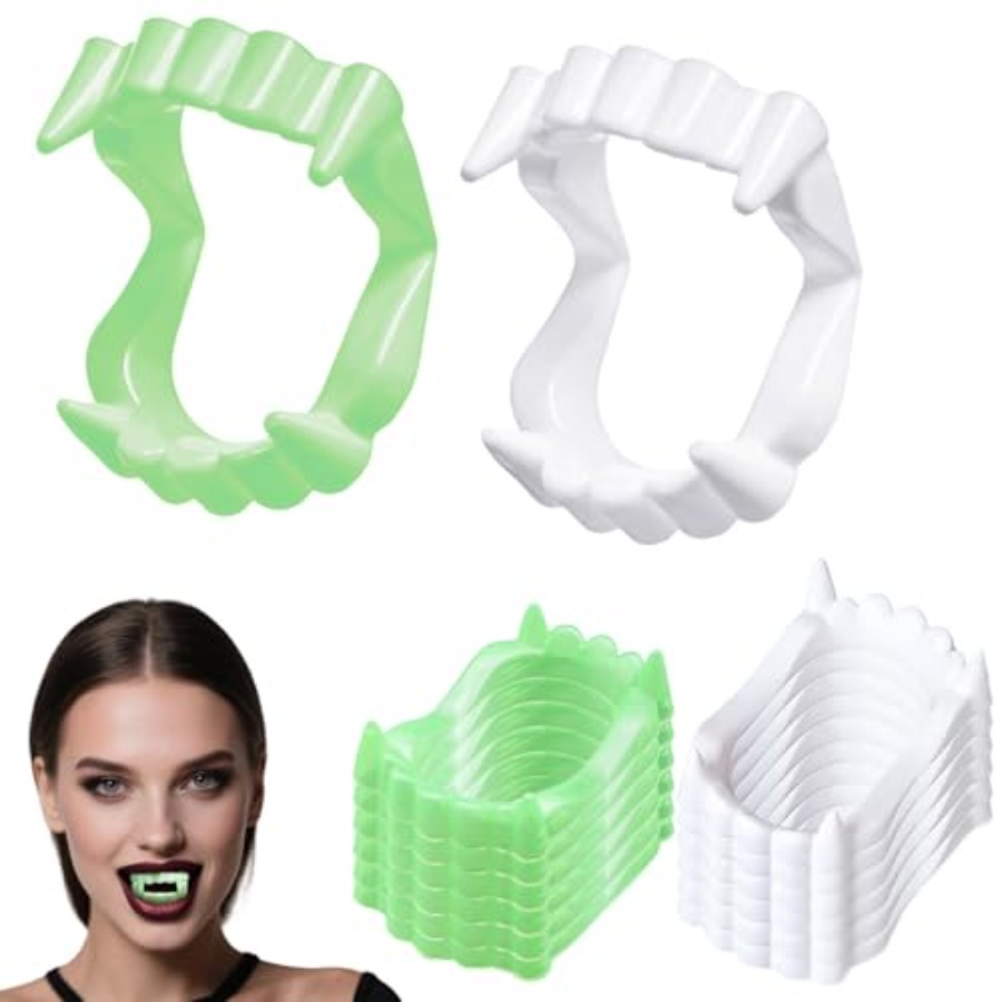 Women'S Vampire Accessories - 12 Pcs Halloween White Teeth Fangs