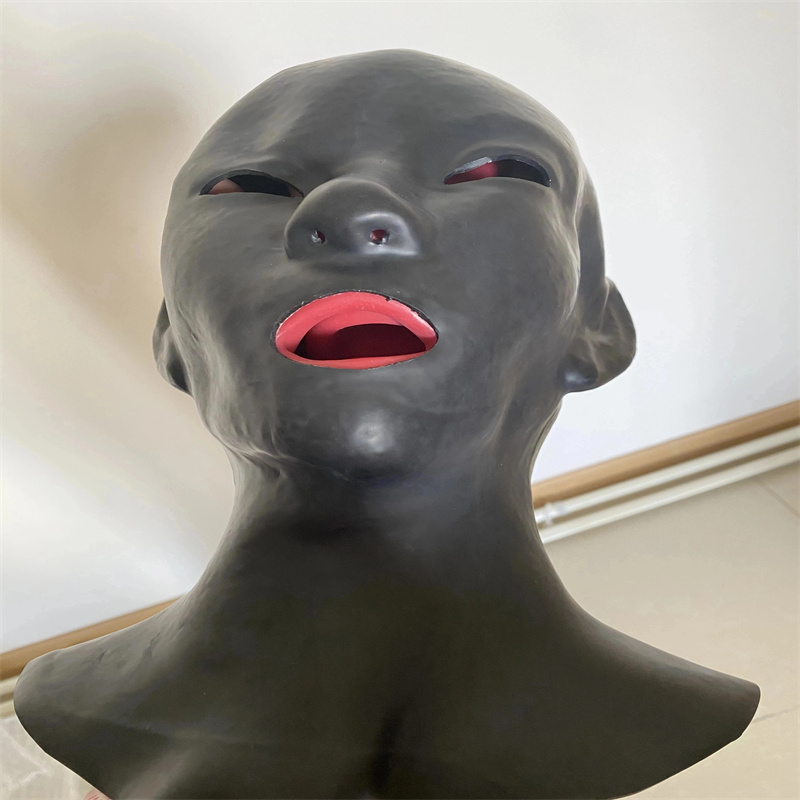 Women'S Red Accessories - Latex Mask Fetish Unisex Rubber Hood
