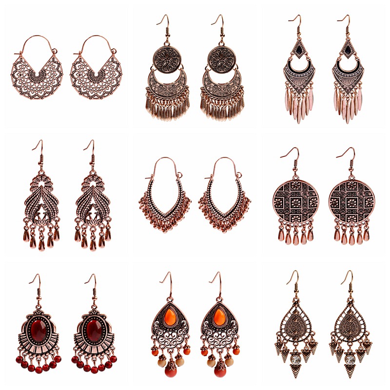 Women Accessories India - Nữ Vintage Boho Ethinic Hoa Hồng