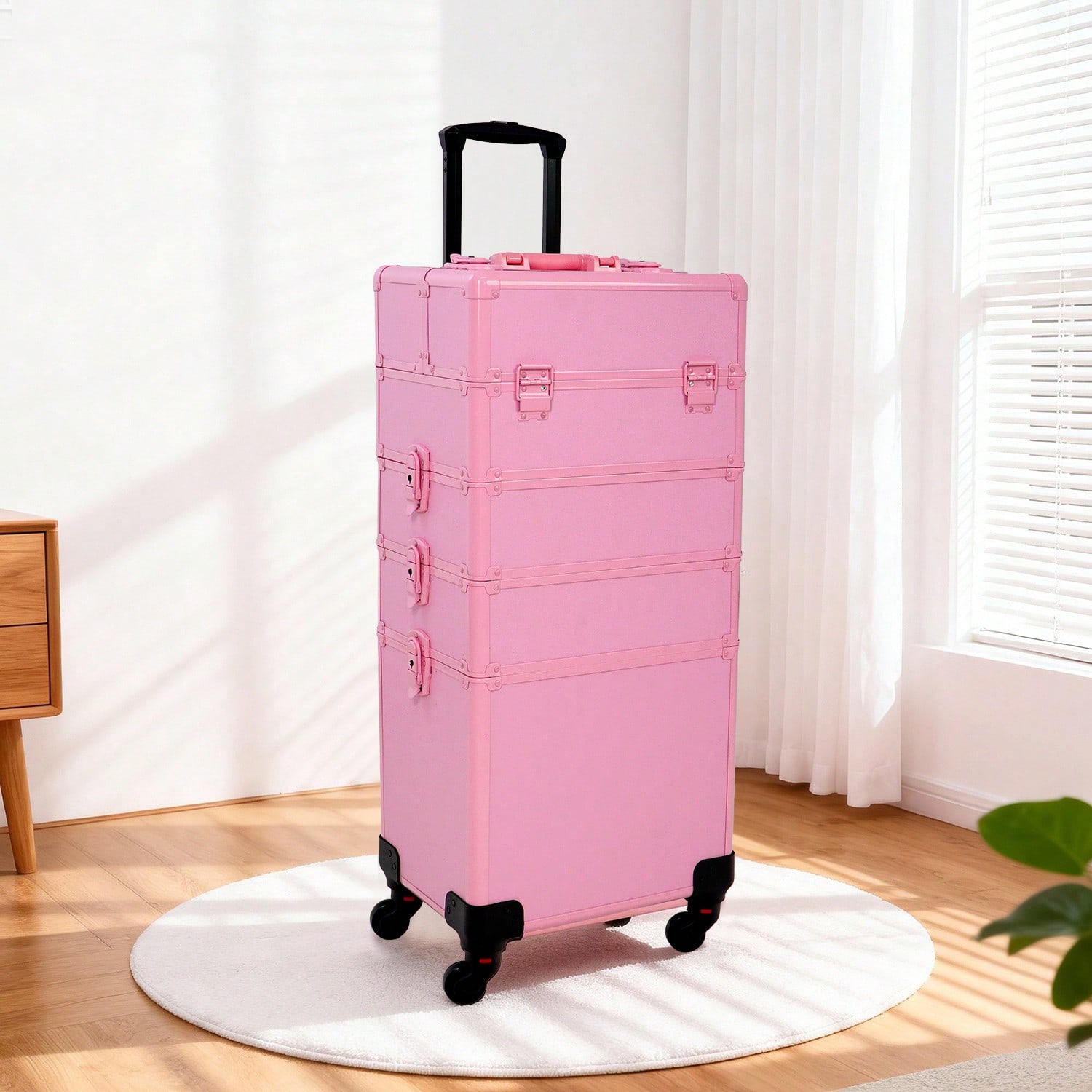 Women Accessories Organizer - Rolling Makeup Train Case 4 in