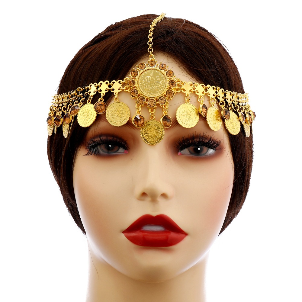 Women Accessories India - Oriental Bride Rhinestone Head Chain For