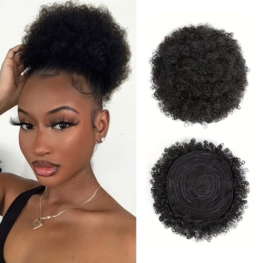 Women Accessories India - Afro Kinky Puffs 100% Human Hair