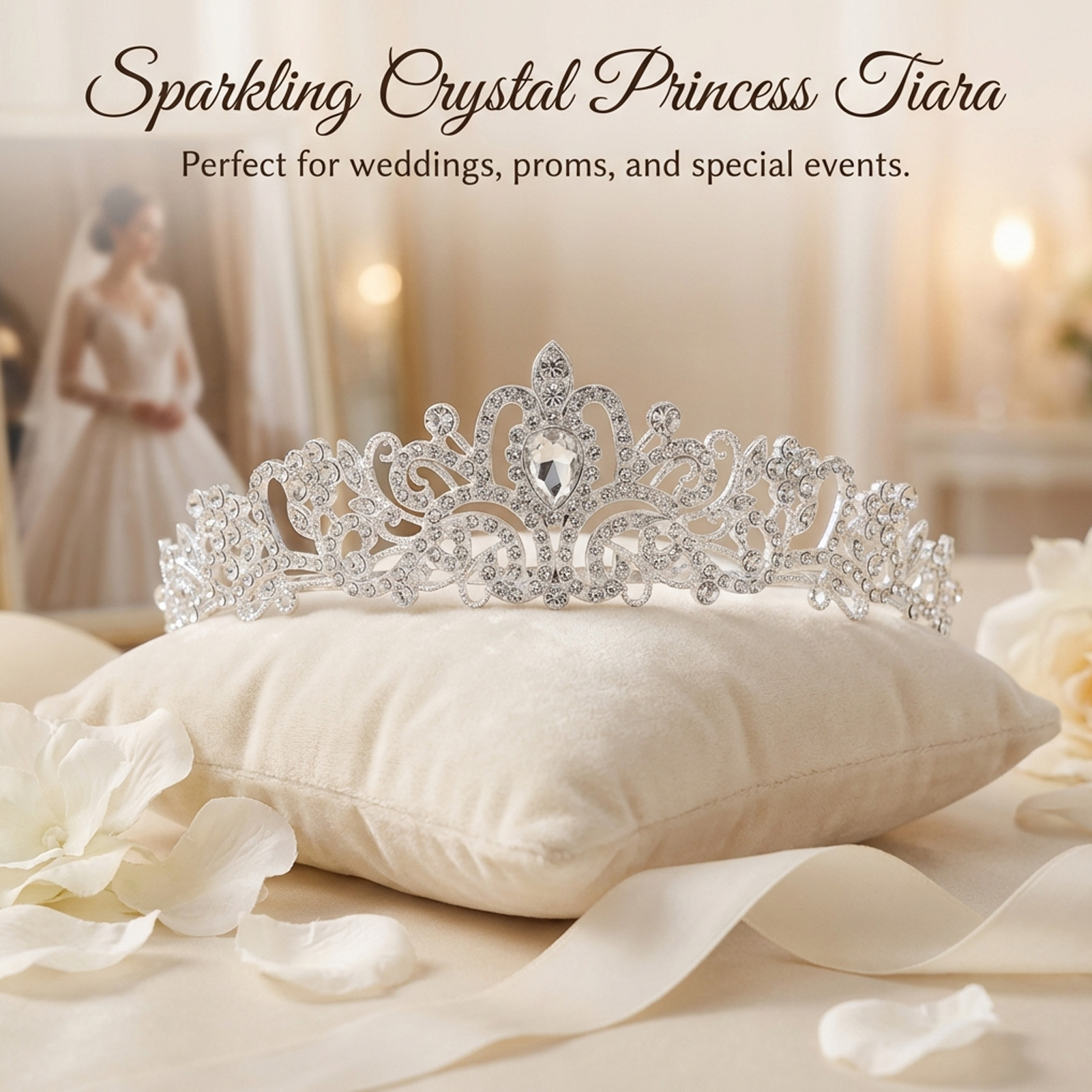 Elegant Bridal Crown Sparkly R - đánh giá và giá Women'S Hair Accessories Wedding