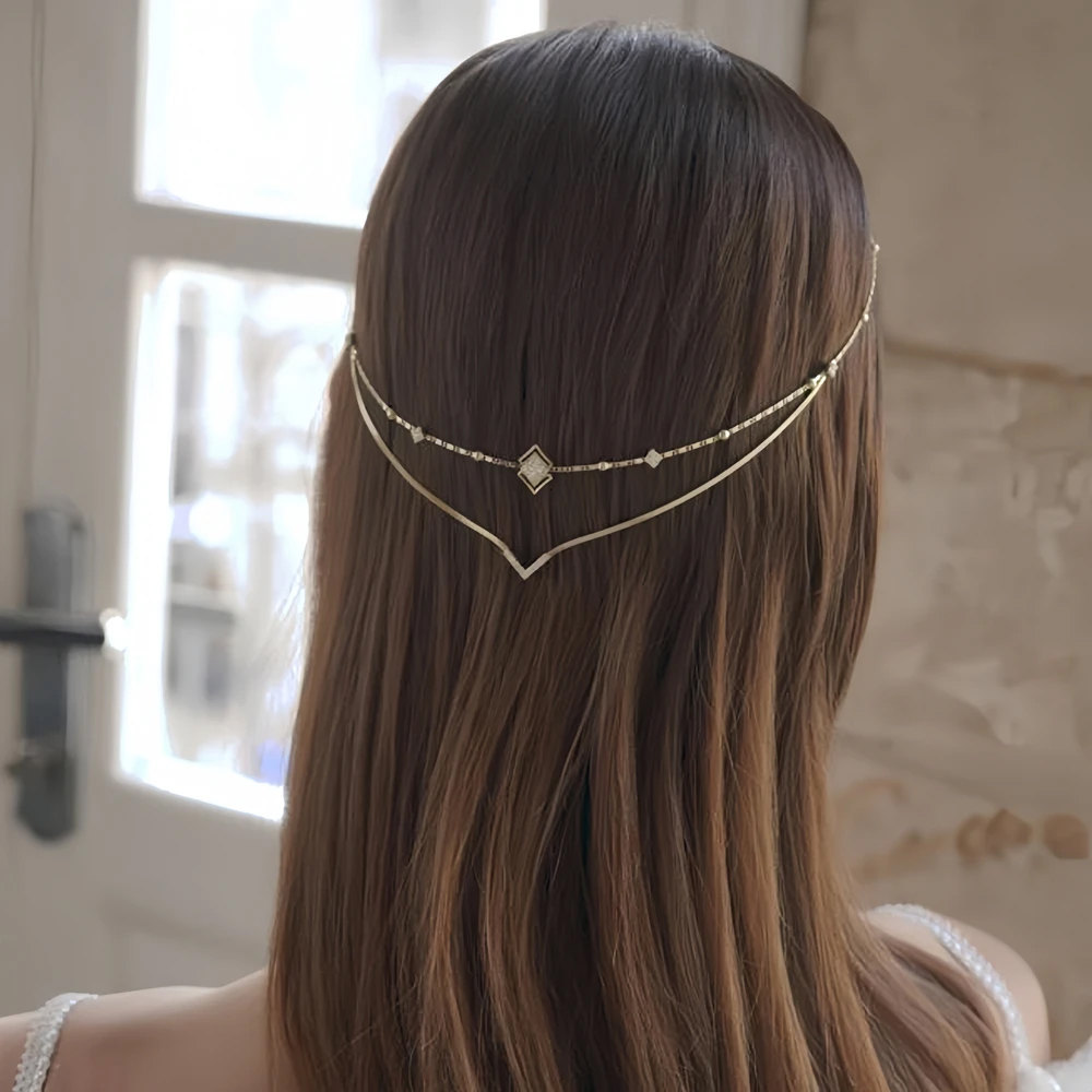 Charm Rhinestone V Hair Chain  - đánh giá và giá Women Accessories India