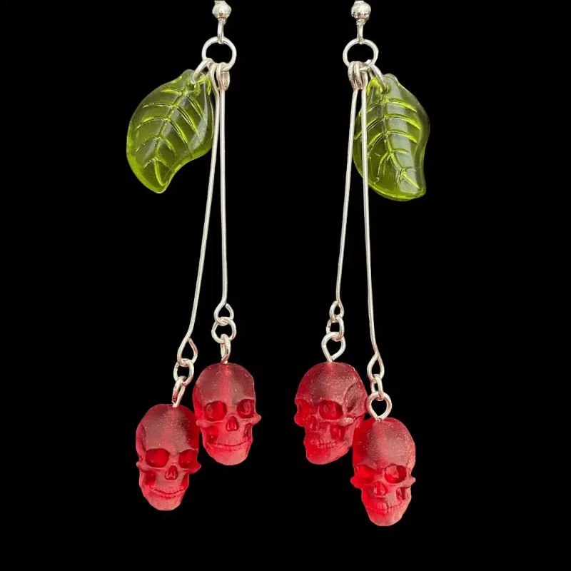 Gothic Skull Cherry Earrings f - đánh giá và giá Women'S Vampire Accessories