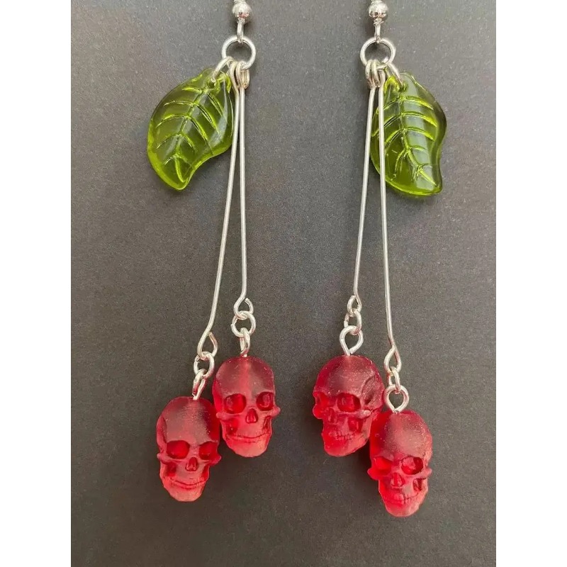 Gothic Skull Cherry Earrings f - đánh giá và giá Women'S Vampire Accessories