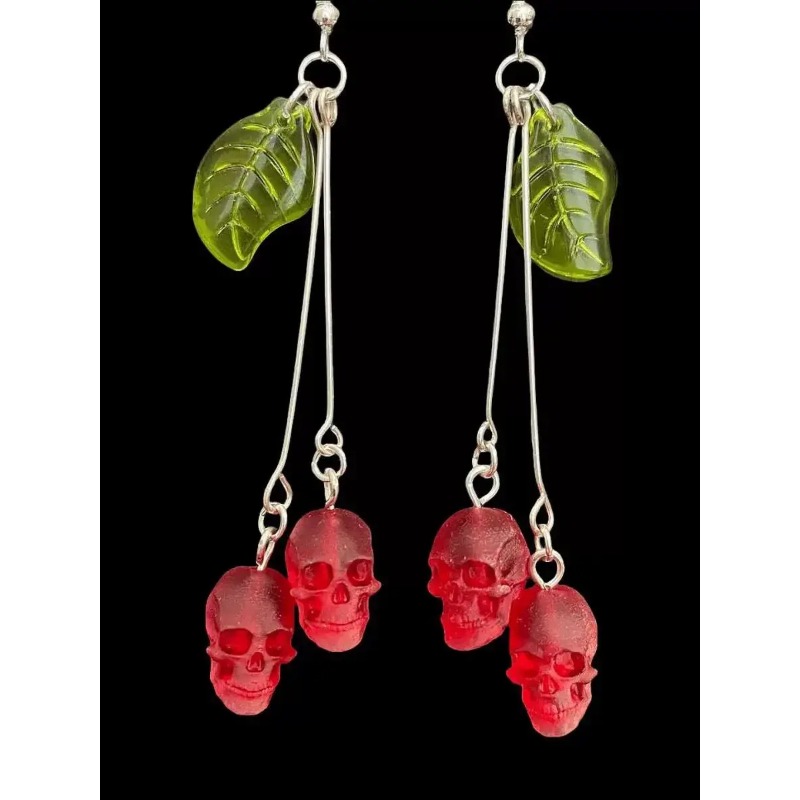 Gothic Skull Cherry Earrings f - đánh giá và giá Women'S Vampire Accessories