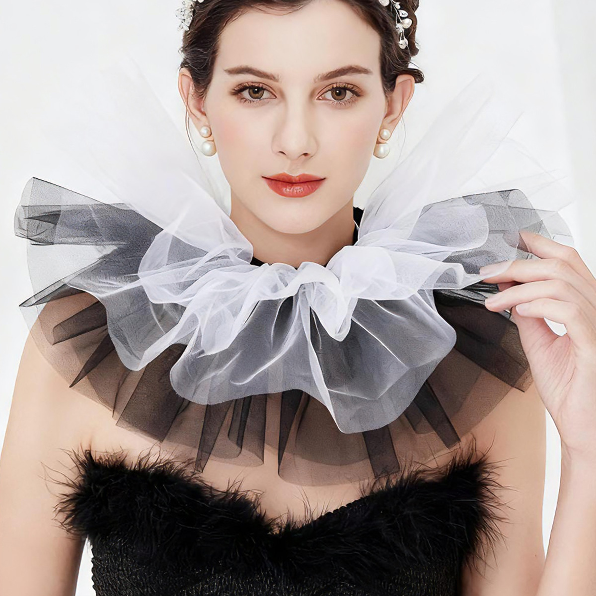 Fashion Tulle Ruffle Collar Fo - đánh giá và giá Women'S Victorian Accessories