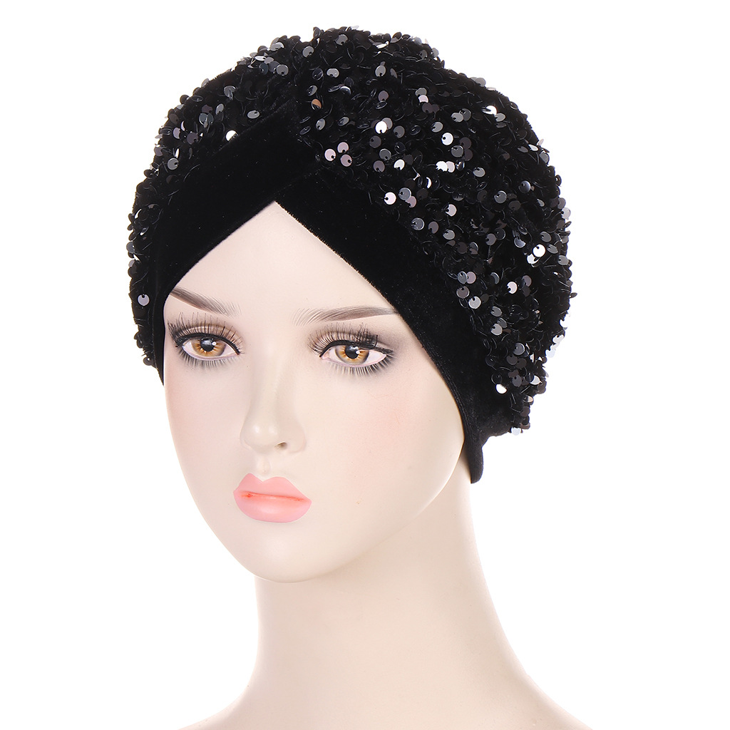 Glitter Sequins Velvet Turban  - đánh giá và giá Women Accessories India