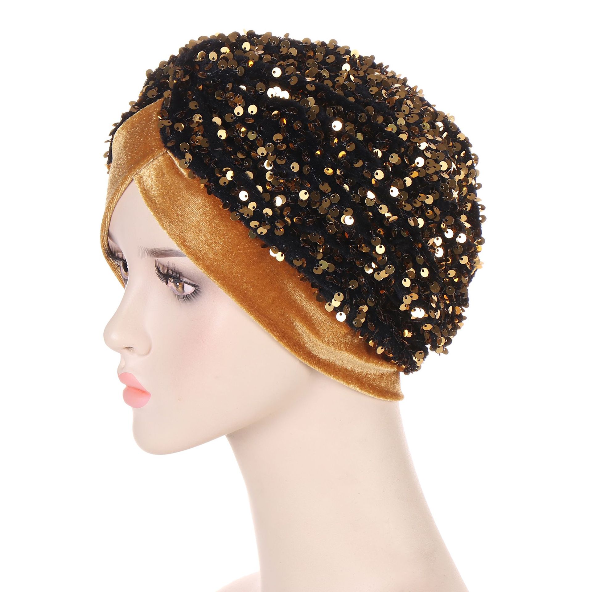 Glitter Sequins Velvet Turban  - đánh giá và giá Women Accessories India