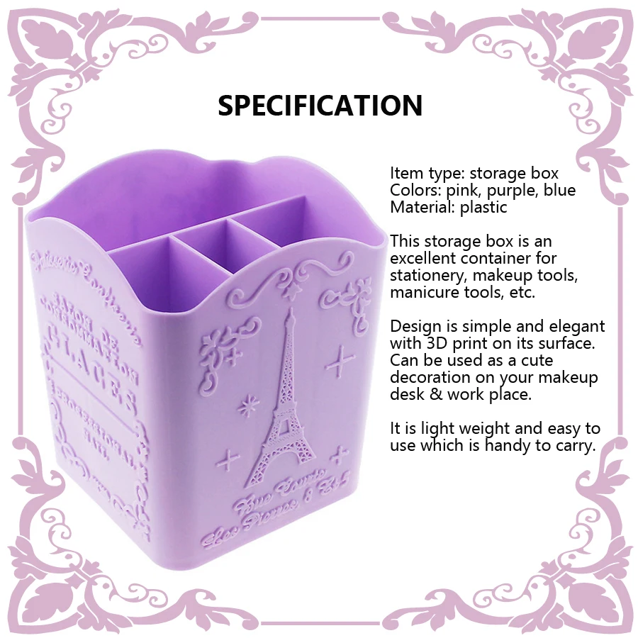 4-Compartment Nail Art Brush H - đánh giá và giá Women Accessories Organizer