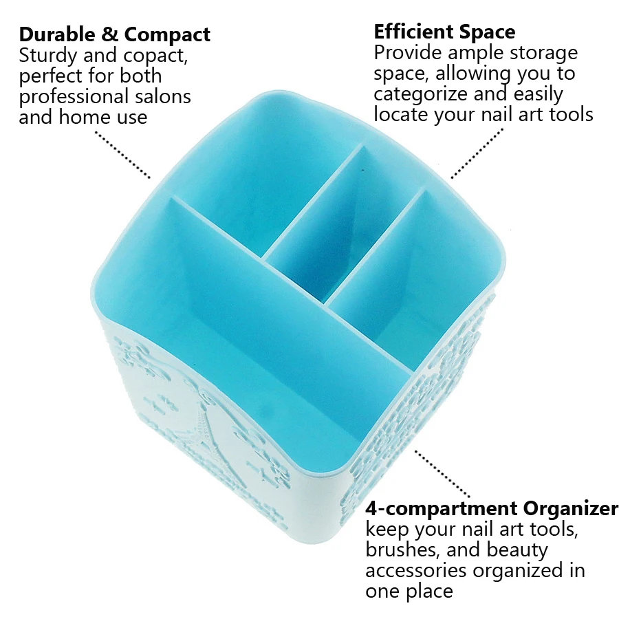 4-Compartment Nail Art Brush H - đánh giá và giá Women Accessories Organizer