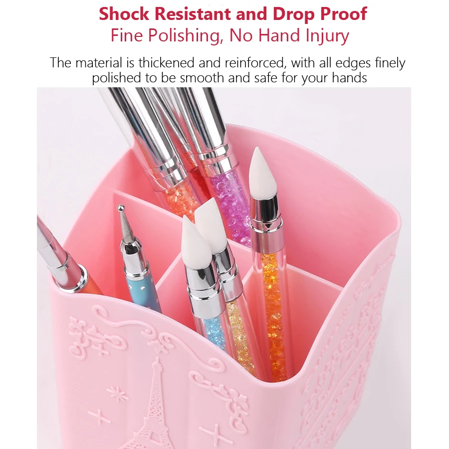 4-Compartment Nail Art Brush H - đánh giá và giá Women Accessories Organizer