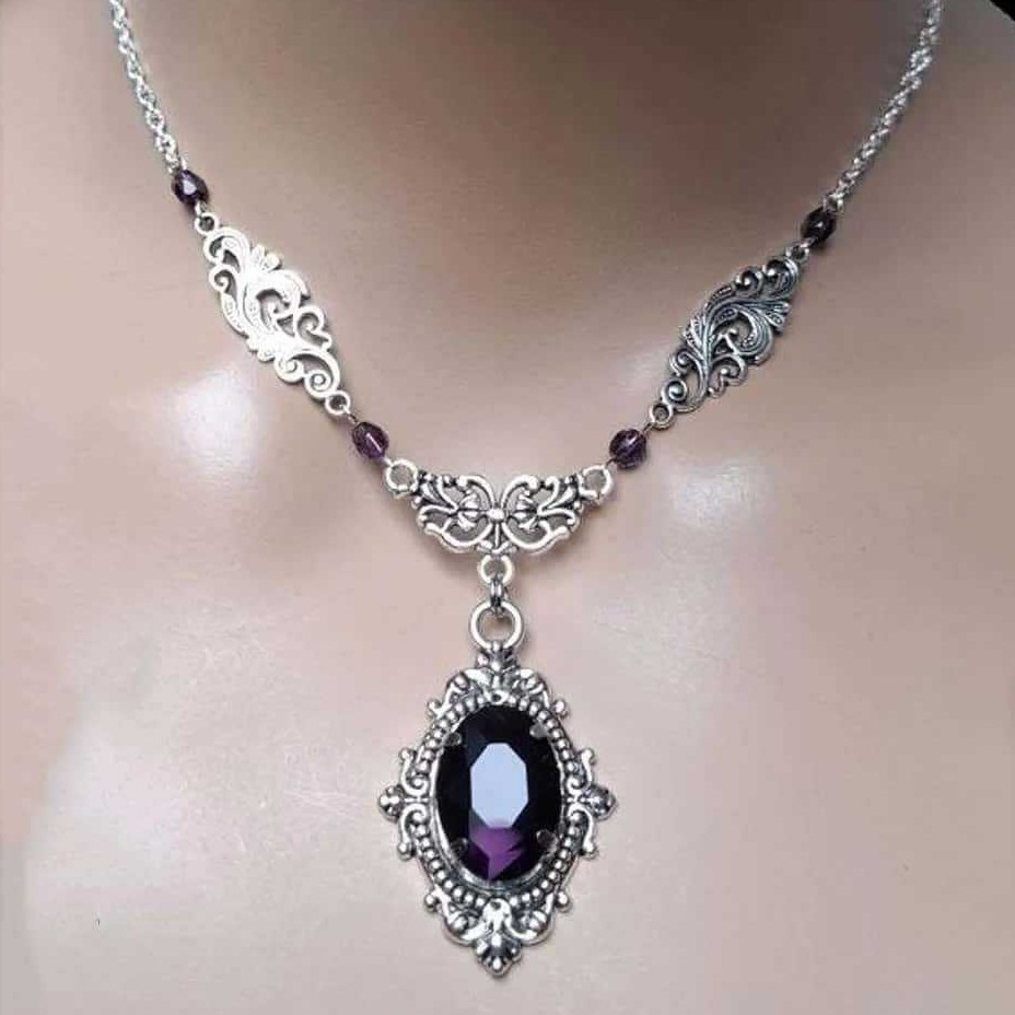 Purple Magic Water Drop Neckla - đánh giá và giá Women'S Victorian Accessories
