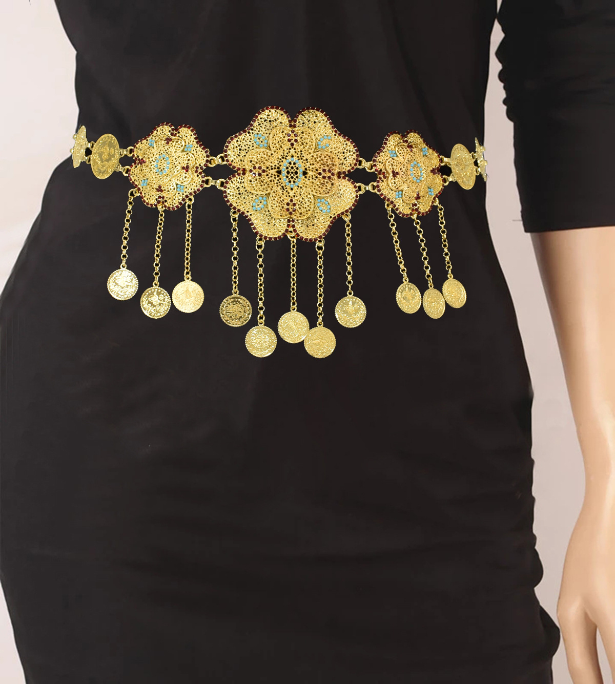 Hollow Out Flower Coins Chain  - đánh giá và giá Women Accessories India