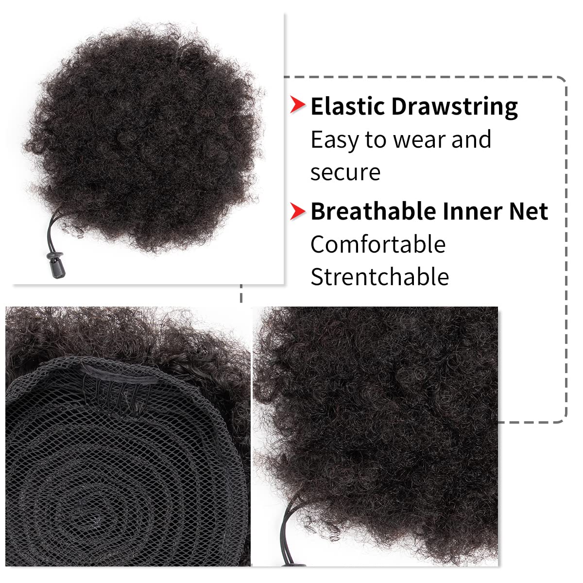 Afro Kinky Puffs 100% Human Ha - đánh giá và giá Women Accessories India