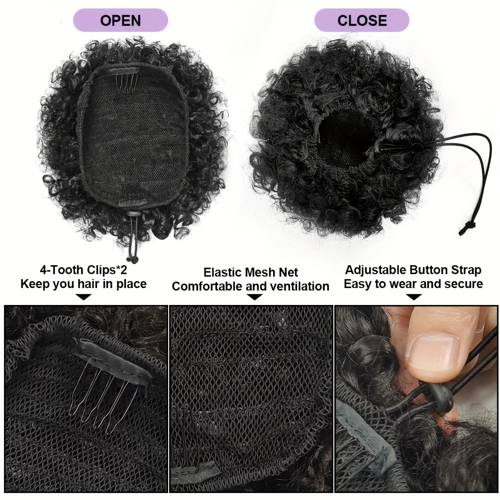 Afro Kinky Puffs 100% Human Ha - đánh giá và giá Women Accessories India